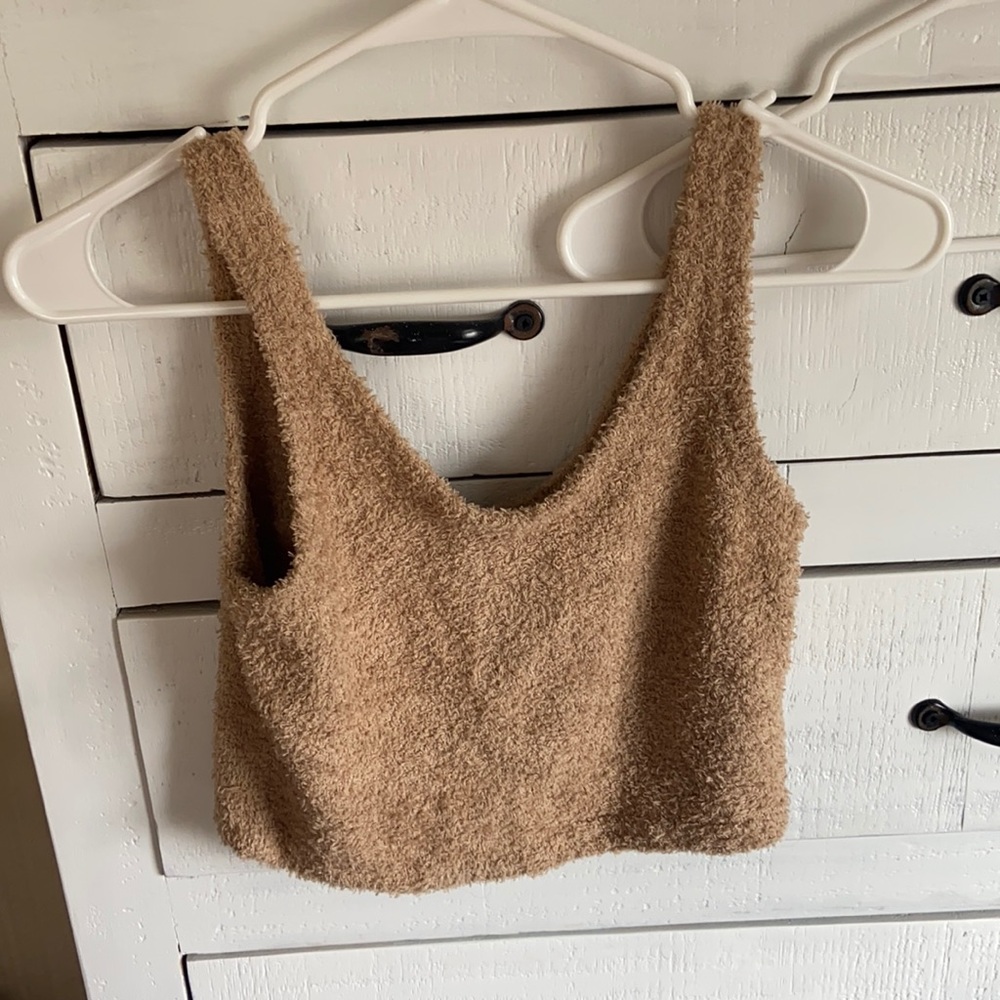 Fuzzy tank and sweater set. Never been worn